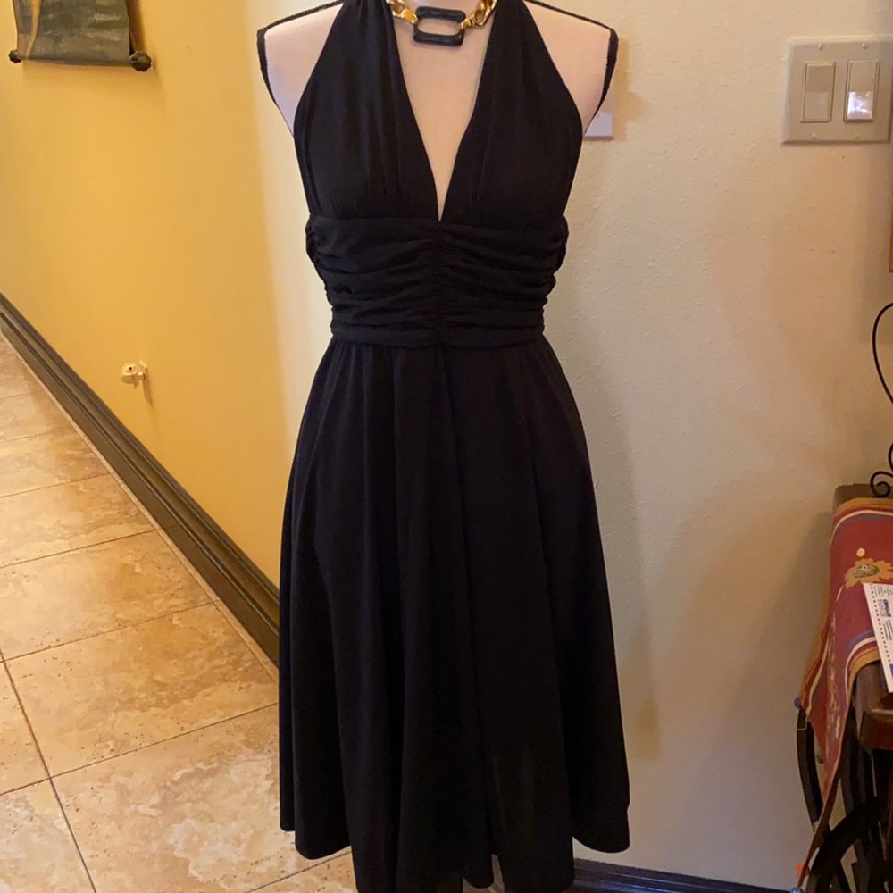 White House/Black market halter black dress.